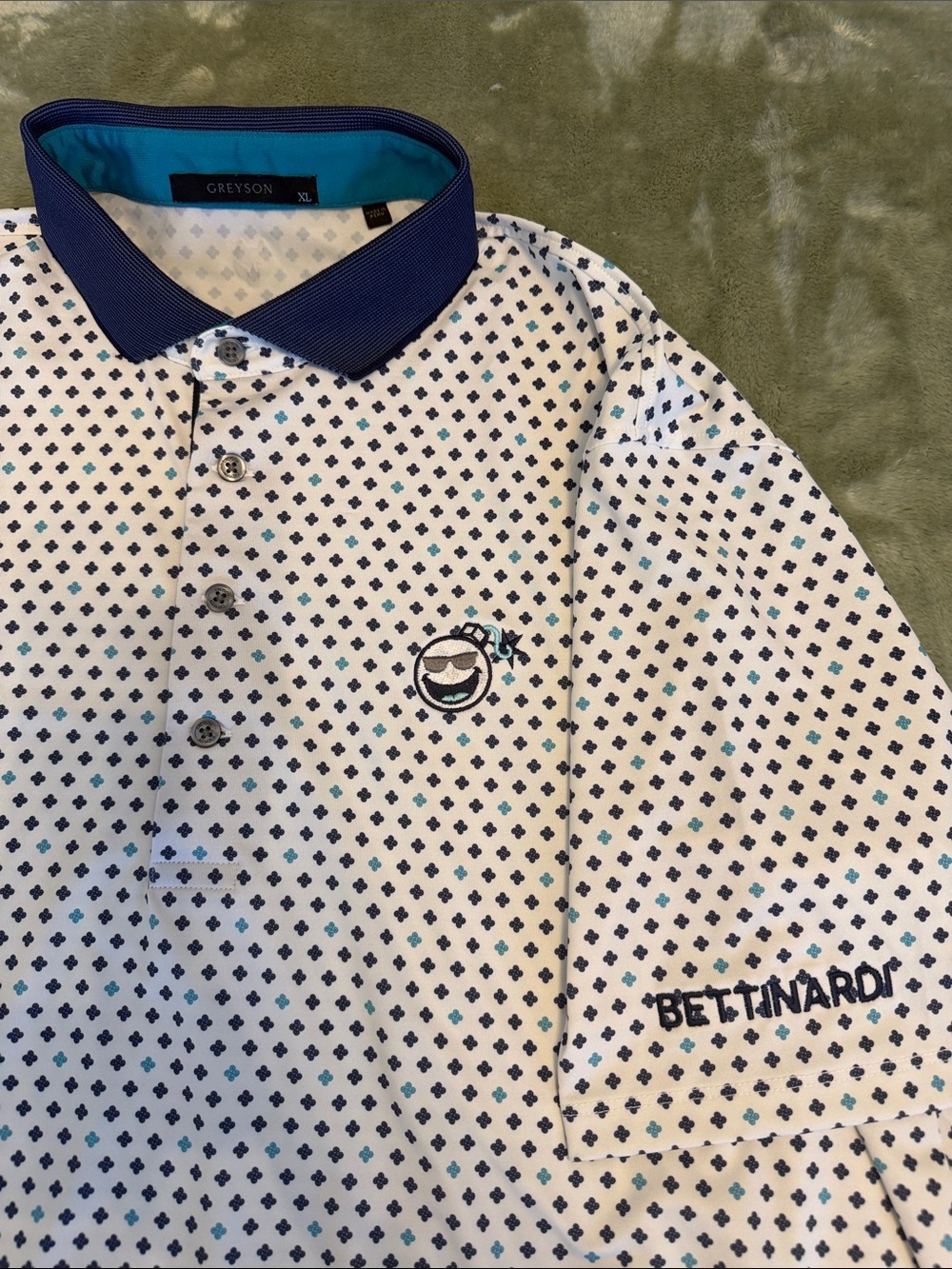 Greyson Men's Polo Duo — Light Blue and White with Navy Collars - GOLF - Picture 5 of 5